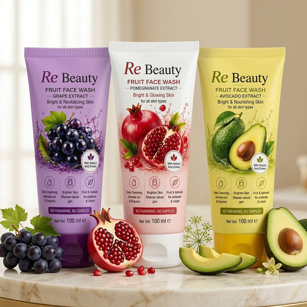 Re-Beauty Fruity Fresh Face Wash – Grape, Pomegranate & Avocado | 100ml