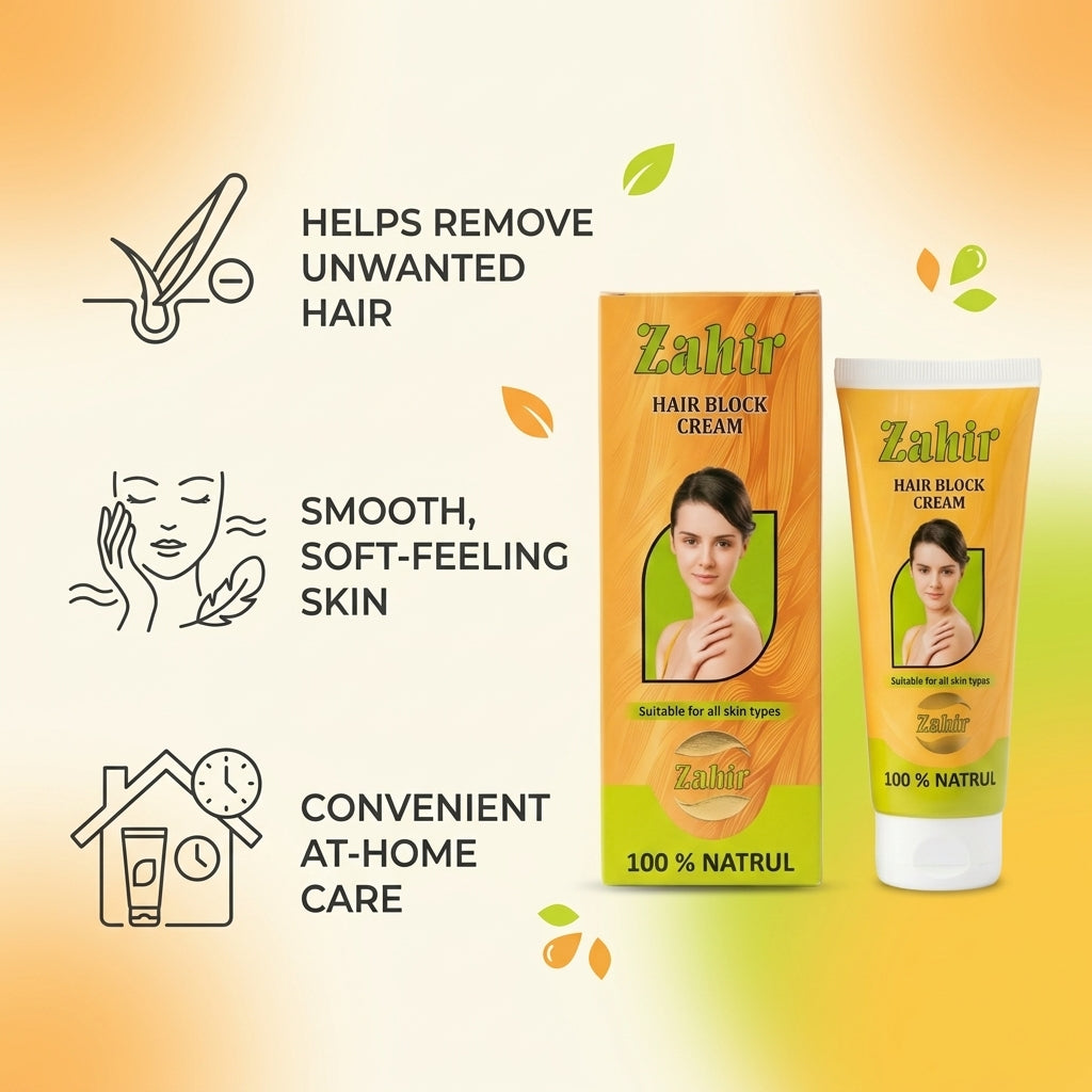 Zahir Hair Block Cream – Gentle Hair Removal Cream for Smooth, Soft Skin