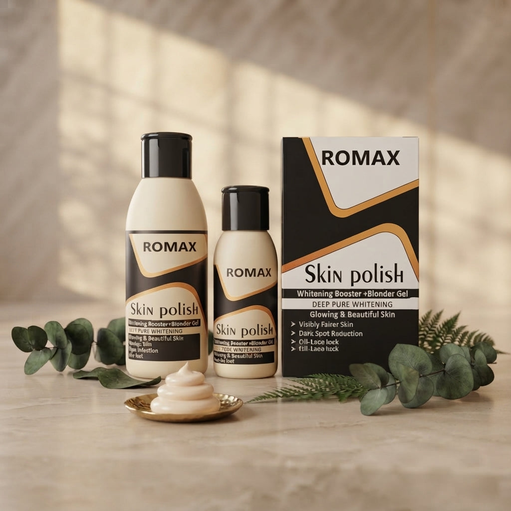 Romax Skin Polish Whitening Booster + Blonder Gel – 3-in-1 Skin Care Combo