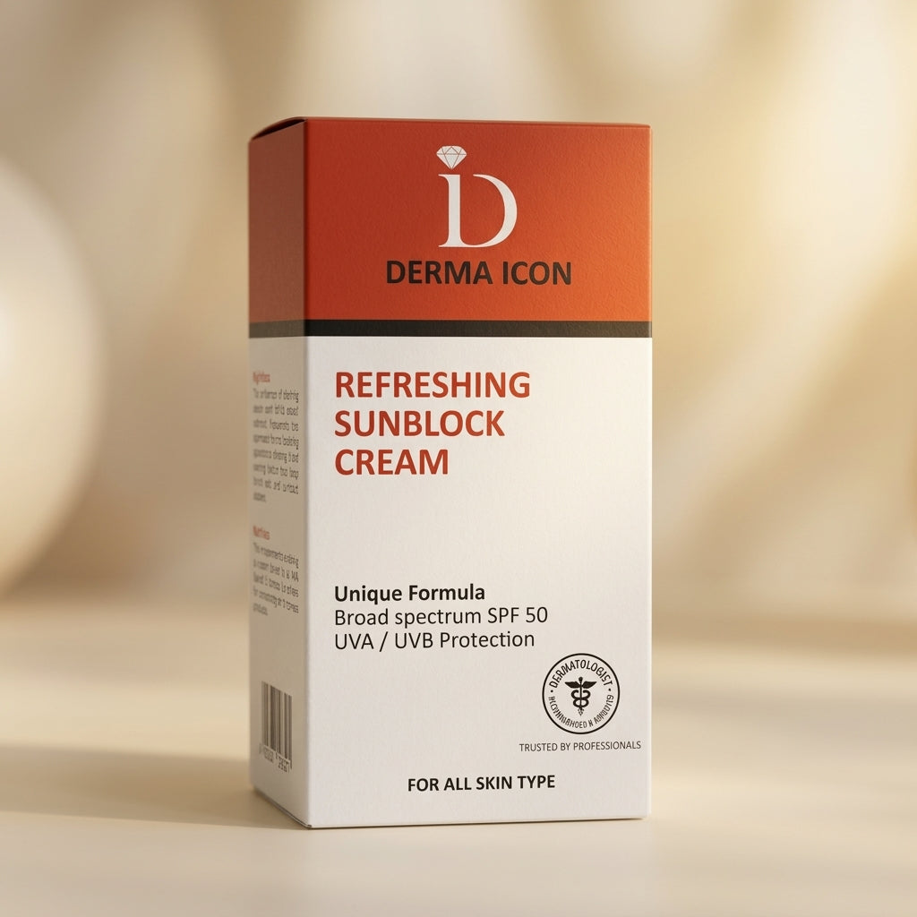 Derma Icon Sun Block Cream SPF 50 – Broad Spectrum UVA/UVB Protection