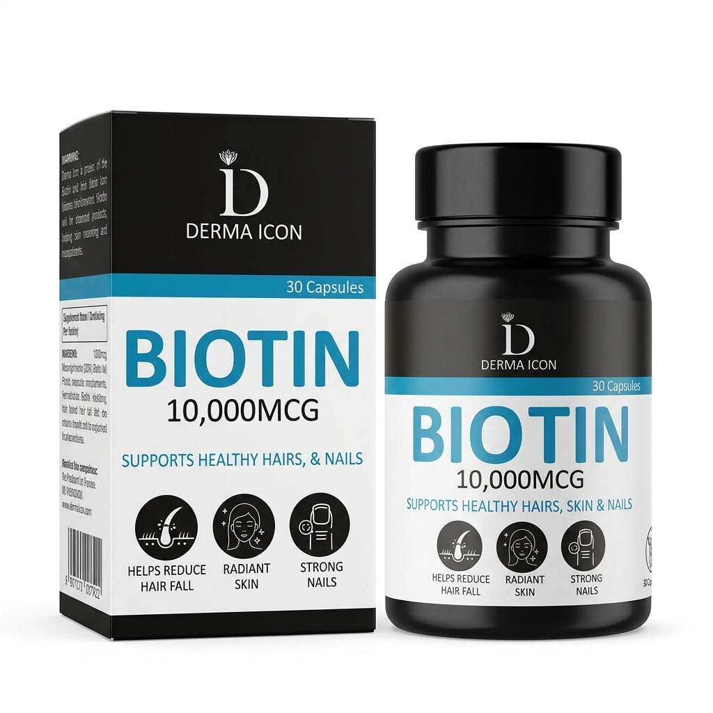 Derma Icon Biotin 10,000 mcg Capsules – 30 Capsule