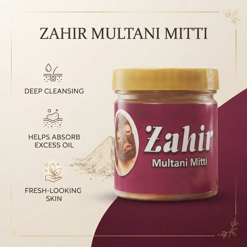 Zahir Multani Mitti – Natural Clay Face Mask for Deep Cleansing & Glowing Skin