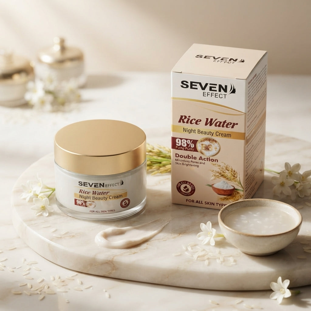 Seven Effect Rice Water Night Beauty Cream – Overnight Hydration & Radiant Glow