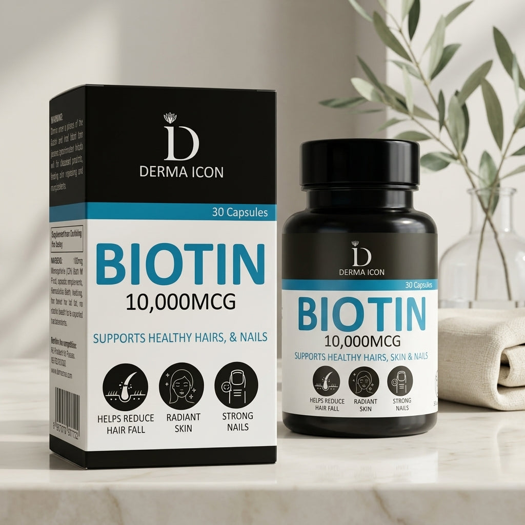 Derma Icon Biotin 10,000 mcg Capsules – 30 Capsule