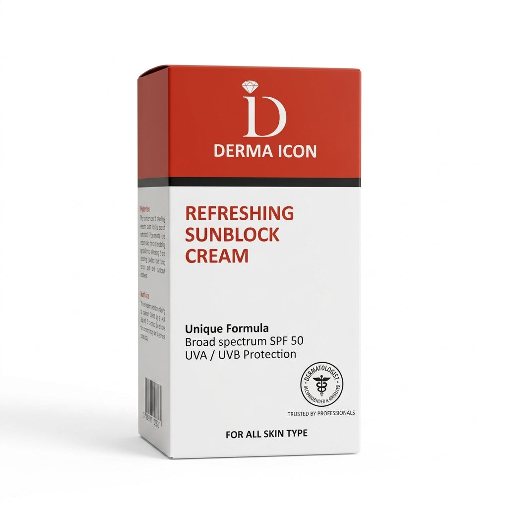 Derma Icon Sun Block Cream SPF 50 – Broad Spectrum UVA/UVB Protection