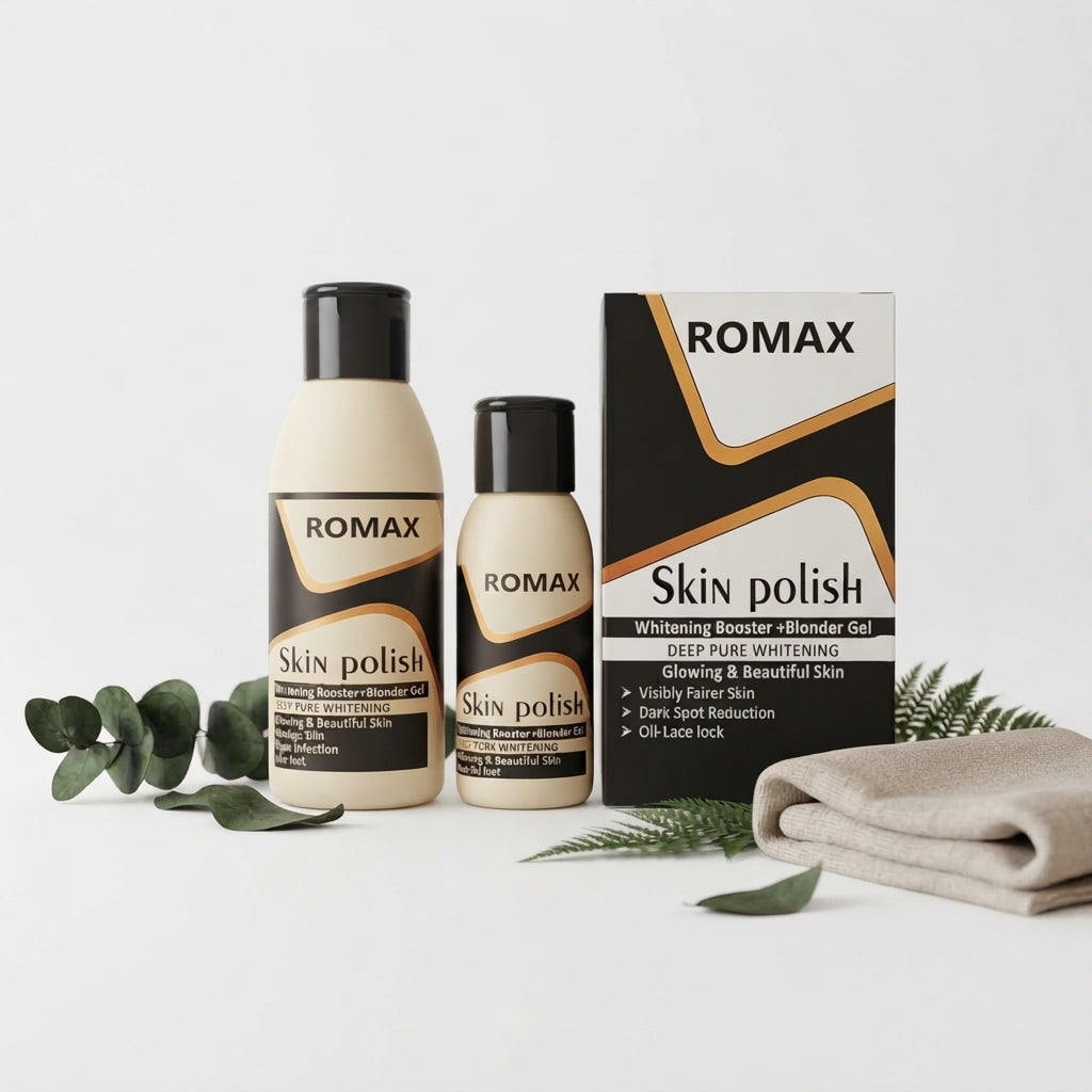 Romax Skin Polish Whitening Booster + Blonder Gel – 3-in-1 Skin Care Combo