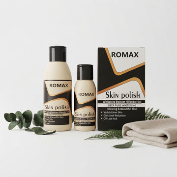 Romax Skin Polish Whitening Booster + Blonder Gel – 3-in-1 Skin Care Combo