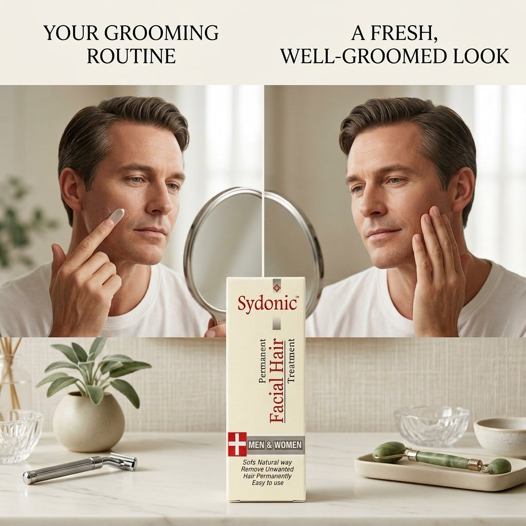 Sydonic Permanent Facial Hair Removal Cream – Easy Hair Removal for Men & Women