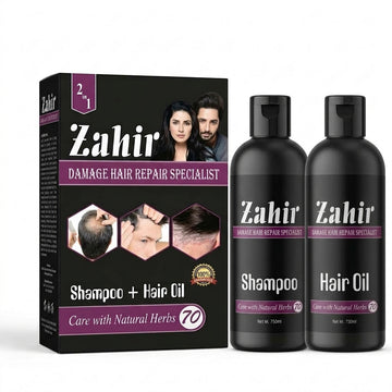 Zahir Cosmetics 2-in-1 Hair Repair Kit – Shampoo + Hair Oil | Damage Hair Care