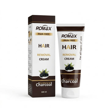 Romax Charcoal Hair Removal Cream – Pain-Free Hair Removal, 100ml