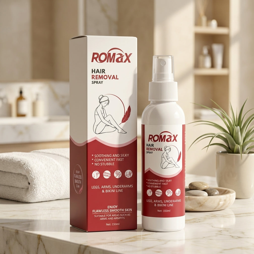 Romax Hair Removal Spray – Painless Hair Removal for Smooth & Silky Skin (150ml)
