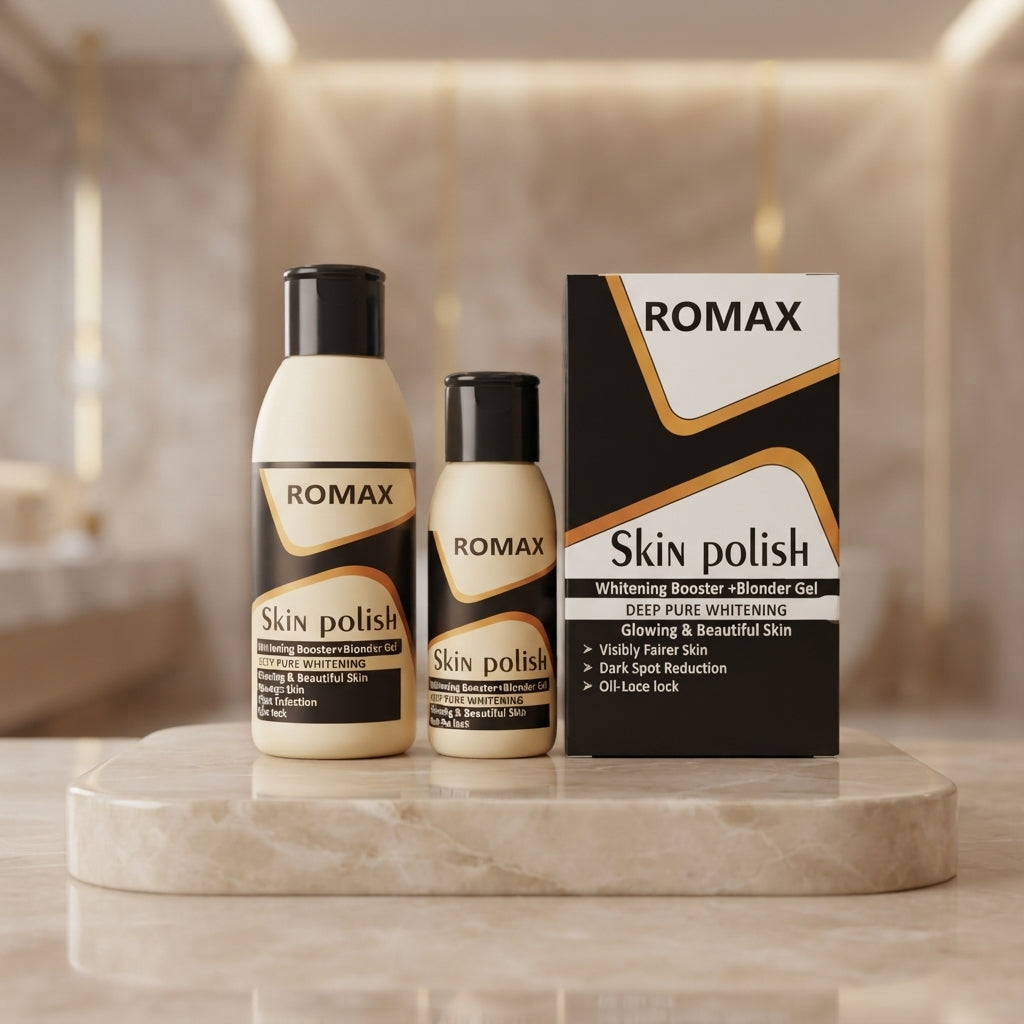 Romax Skin Polish Whitening Booster + Blonder Gel – 3-in-1 Skin Care Combo