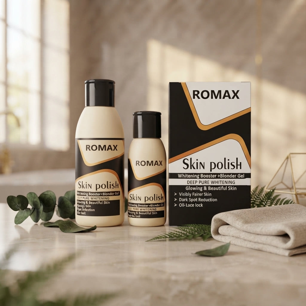 Romax Skin Polish Whitening Booster + Blonder Gel – 3-in-1 Skin Care Combo