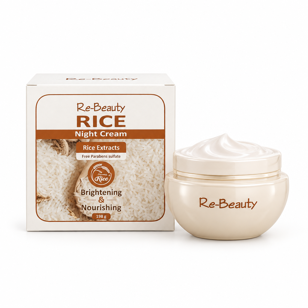 Re-Beauty Rice Night Cream on white background
